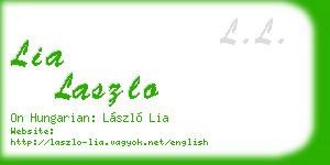 lia laszlo business card
