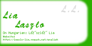 lia laszlo business card
